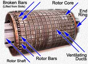 Rotor with broken bars